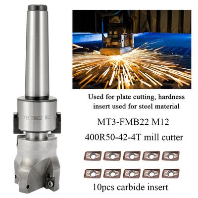 Metal Accuracy Turning Machine Tool MT3-FMB22 Holder Face Mill Arbor 10PCS Carbide Insets Turning