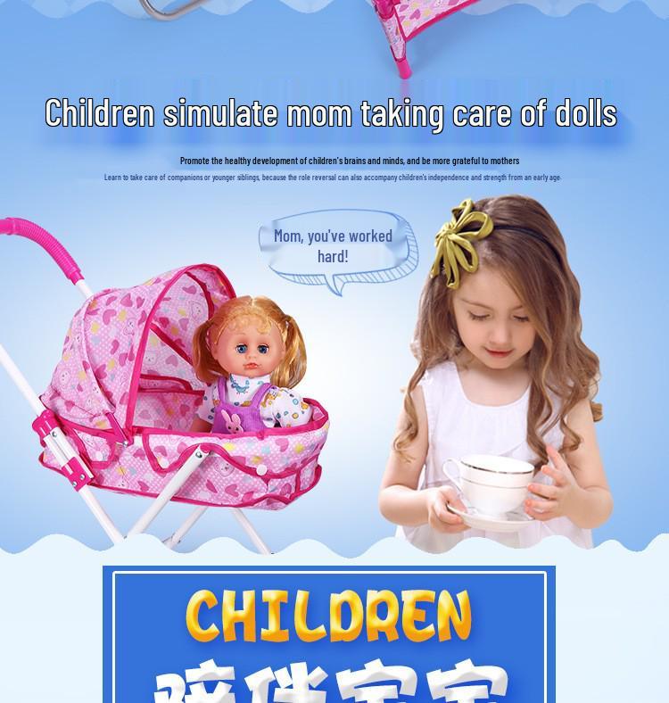 Kids' Dollhouse Play Area Lightweight Stroller with Doll