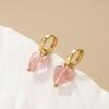 Heart Pink Stylish Crystal Earrings For Women Creative Fashion Jewelry