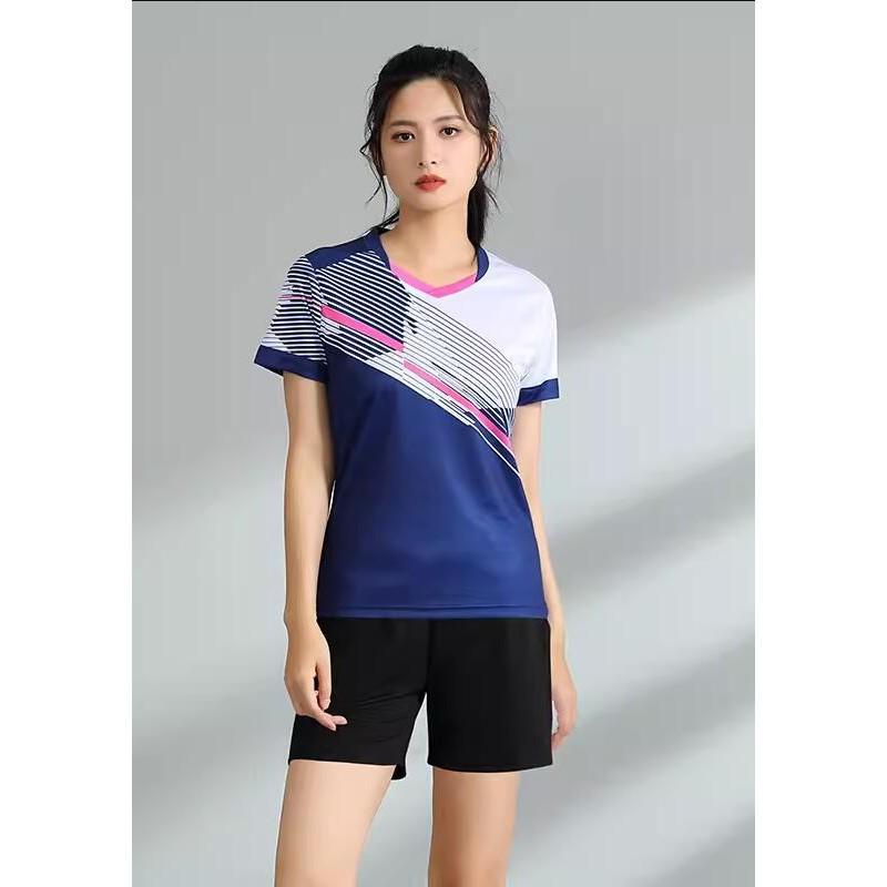 Men Women Badminton Shirts Short Sleeve Breathable Team Training Competition Tops
