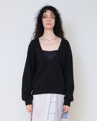 SEEN Deep Neck Sweatshirts (Black)