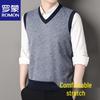 Gilet lavorato a maglia da uomo con scollo a V