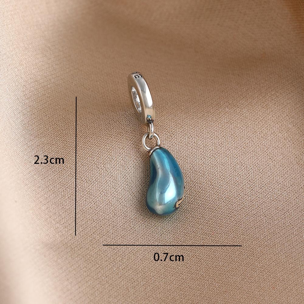 Blue 925 Silver Dolphin Octopus Turtle Swallow Pendant Bead, Suitable for European Bracelet DIY Women's Jewelry Accessories