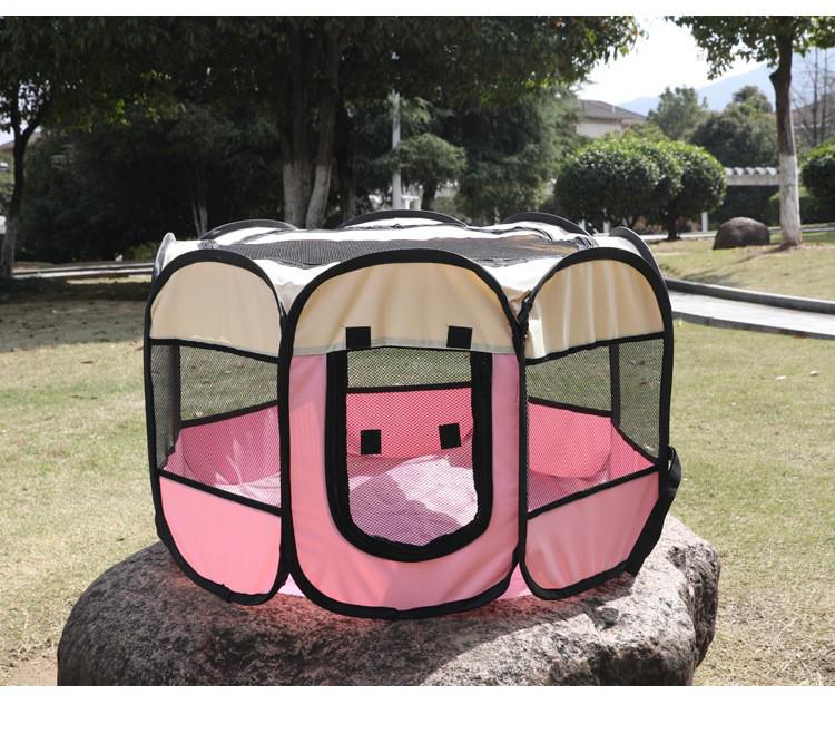 Octagonal Foldable Pet Playpen: Waterproof, Scratch-Resistant Whelping Box and Tent for Dogs and Cats.