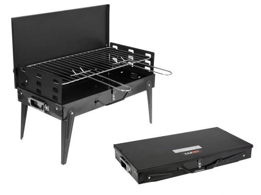 Grill Turystyczny Przenośny W Walizce 42 X 22 Cm + Przybory Do Grillowania