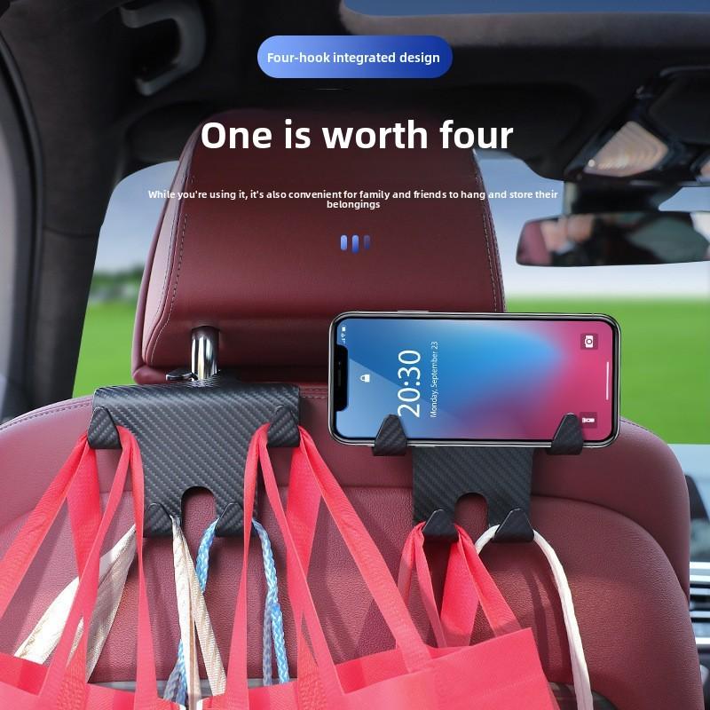 Car Seat Back Hidden Hook, Car Inner and Rear Mobile Phone Bracket, Multi-function Car Seat Back Hook Bracket