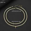 2pcs Fashion Minimalist Cross Pendant Necklace Set for Women Gold Color Copper Layered Necklace Vacation Date Party Jewelry Gift