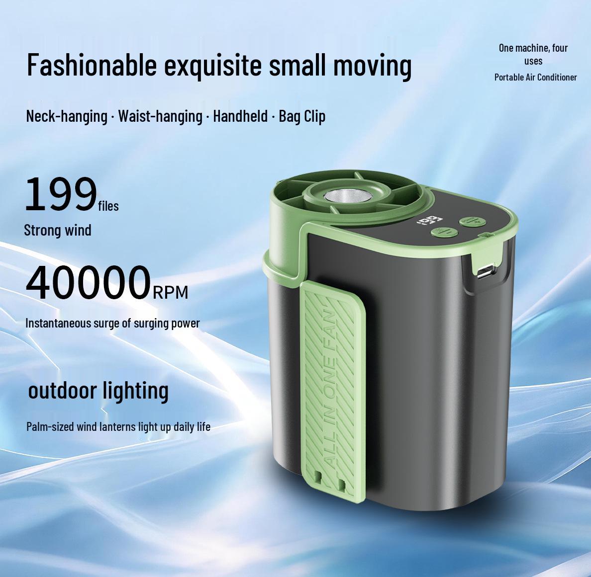 

Portable High-Speed Waist Fan: Clip-On, USB Rechargeable for Outdoor Use Outdoor Fan Included