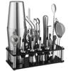 Edelstahl Mixer Cocktail Mixer Werkzeug 20 Stück Acryl Set Strohhalm Löffel Schneebecher