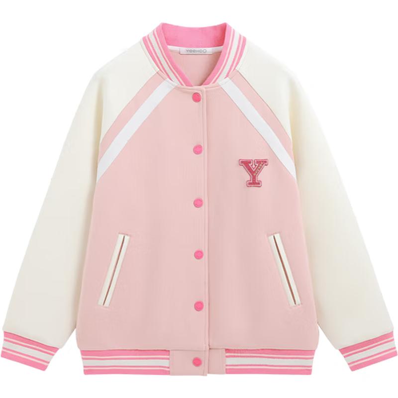 YEEHOO Girls  Stand Collar Varsity Jacket 150