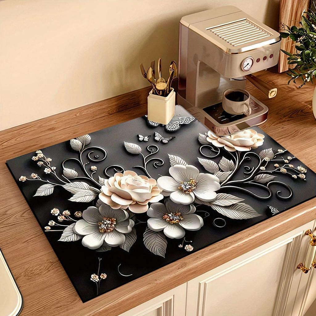 Simple Diatom Mud Non-slip Quick-dry Kitchen Mat - Water-absorbent & Easy to Clean Coaster