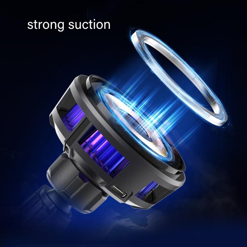 15W Fast Charging Phone Mount Support Rack Holder with Semiconductor Cooling System and Colorful Lighting for Smartphone