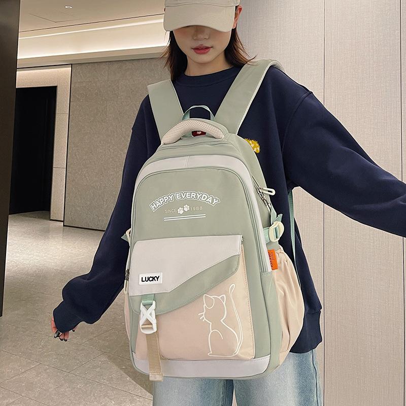 New schoolbag retro college style high school student backpack Korean version ins trendy college student couple backpack