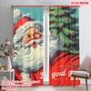 2pcs,2D Plane Printing Curtains Santa & Tree Polyester Woven (without Rod) Gifts Perfect for Living Room and Bedroom, Home Decor