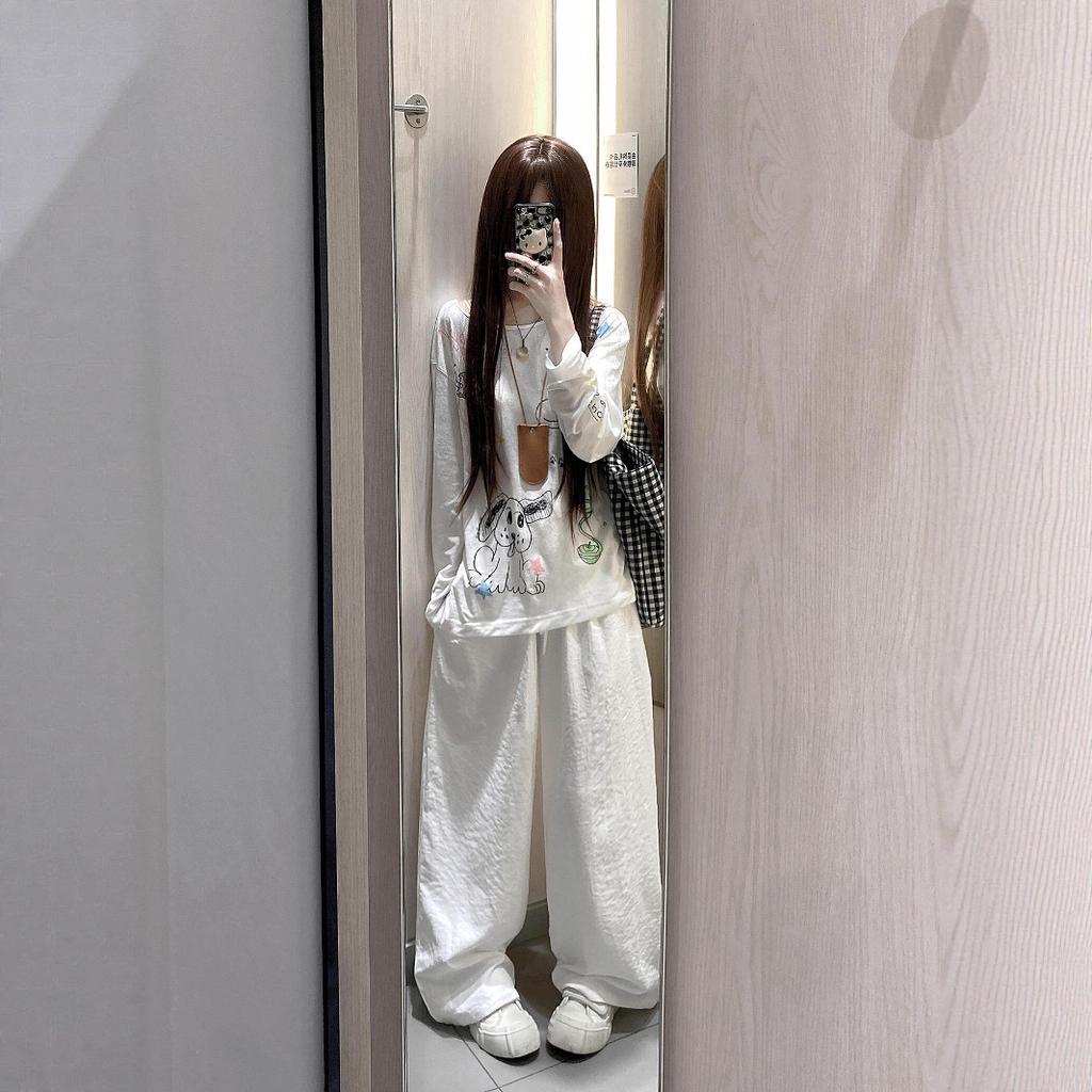 Painted Graffiti Micro-transparent Thin Sunscreen Blouse Long-sleeved T-shirt Women's 2026 New Summer Korean Beautiful Small Top