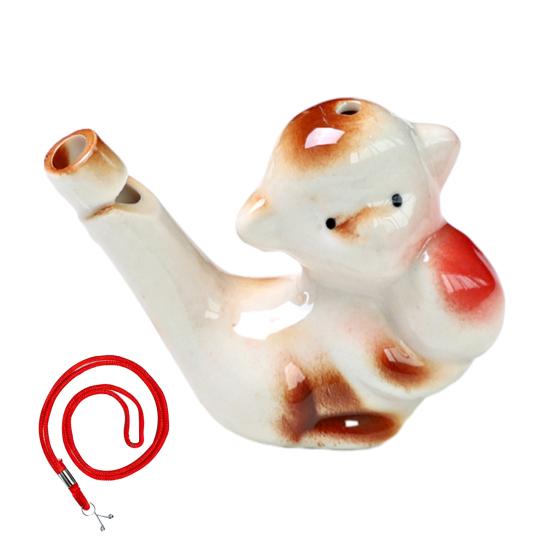 Mini Keramik Wasservogel Pfeife Niedliche Chinesische Tierkreiszeichen Tiere Geräuschmacher mit Aufhängeschnur Nachahmung Vogelruf Pfeife Kinderspielzeug für die Badewanne