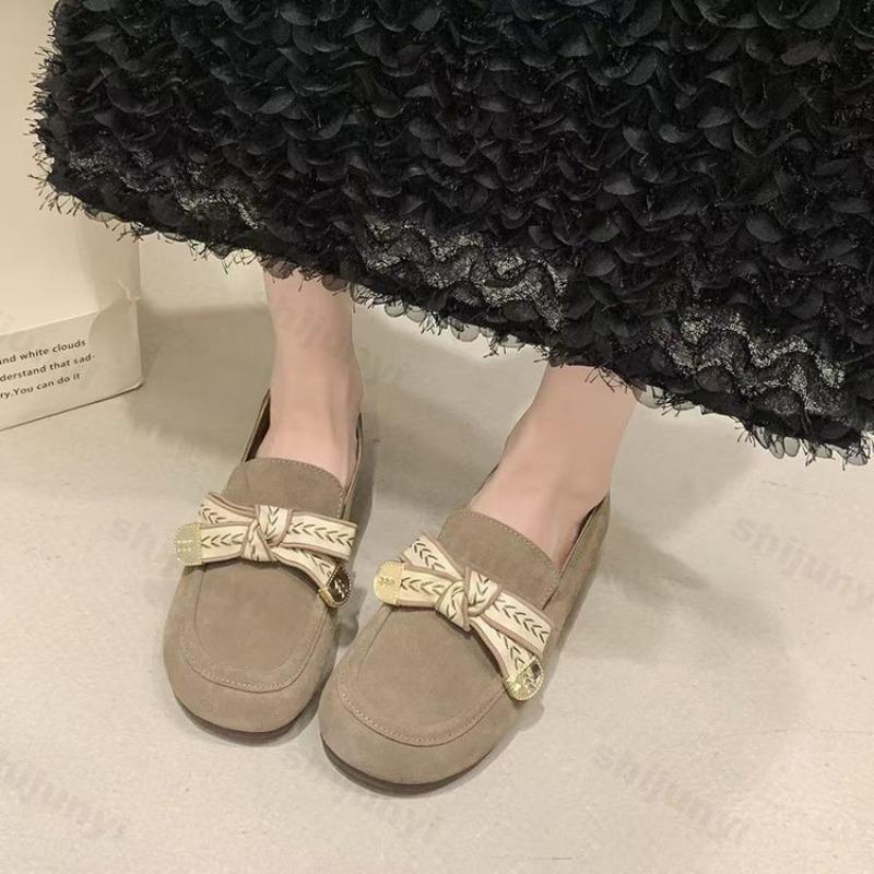 Fashion Women's 2025 Spring New Versatile Comfortable Single Shoe Flat Soled Retro Style Fashion Bows Designed Fashion Lightweight pumps