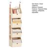 1 Set Collapsible Hanging Closet Organizer Adjustable Wardrobe Storage System with Hooks 4 Tier Closet Shelves Foldable Fabric Storage Bins