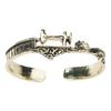 Sewing Machine Cuff Bracelet Adjustable Open Alloy Bangle with Tape Measure Scroll Detail Gift Jewelry for Sewing Lovers