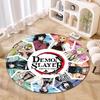 Classic Japanese-style Cartoon Demon Slayer Round Rug, Home Soft Decorative Anti-slip Yoga Mat and Chair Mat, Outdoor Floor Mat Carpet K7