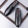 Summer New Designer Half Slippers for Men Fashion Casual Pointed-toe Dress Shoes Male Solid Color Leather Shoe Mules Man