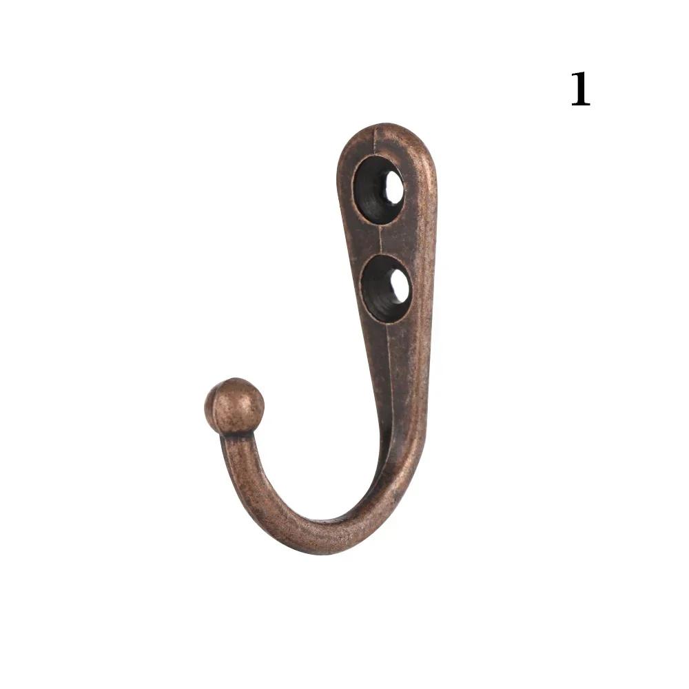 5PCS Retro Wall Hooks Classical Zinc Alloy Bronze Hooks Coat Hat Keychains Mounted Hangers Room Organizer Home Supplies