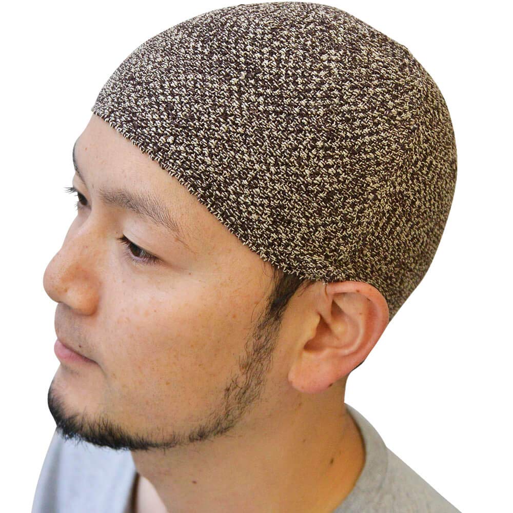 Nakota Hemp Islamic Short Large Made in Suitable for Spring and Mixed Brown Hat, Beanie, Men's, Size, Opaque, Japan, Anti-Odor, Antibacterial, Summer,