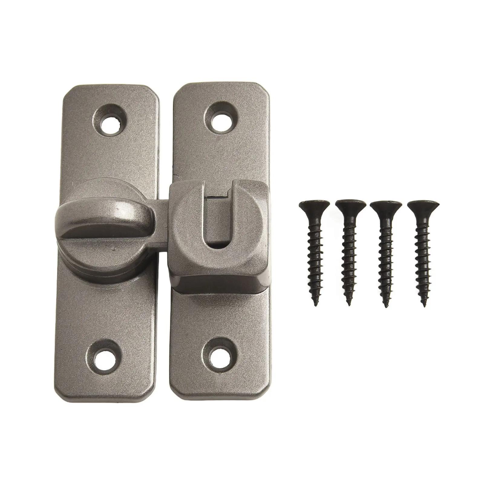 

Sliding Door Lock in Zinc Alloy 90/180 Degree Easy Installation Latch for Windows and Furniture Security Solutions сірий