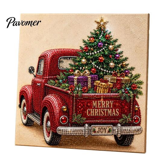 Relaxing Hobby for Adults Xmas Faux Pearl Painting Kit, Christmas 3D Art DIY Winter Scene Set Holiday Craft Project Adults, Festive Home Wall Decor