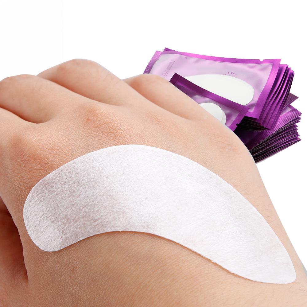 50 Pairs Eye Pads Makeup Tool Eyelashes Extension Disposable Paper Patches Set  Lint-free Wraps