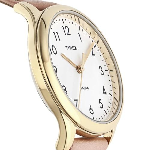 TIMEX Easy Reader Watch, 33mm, Women's, Pink, with a White Dial, Brass and Mineral Glass, Quartz Movement, America Watch TW2V25200