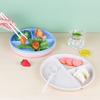 NUOLUX Lunch Dinner Outer Lightweight Dishwasher Set of 4 Plates, 3-Compartment Plates, 22.5cm Diameter, Heat-Resistant, Shatter-Resistant, Plastic,