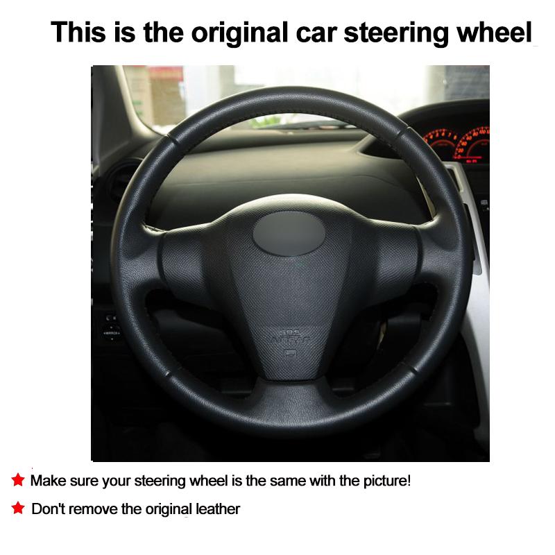 Hand Stitch on Wrap Steering Wheel Cover for Toyota RAV-4 06-12 Yaris Vios 08-13 Hand Stitch on Wrap Steering Wheel Cover for Toyota RAV-4 06-12 Yaris Vios 08-13