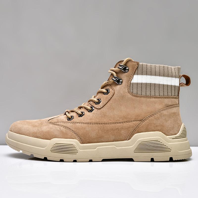 Модные зимние мужские кожаные рабочие ботинки — фото 3