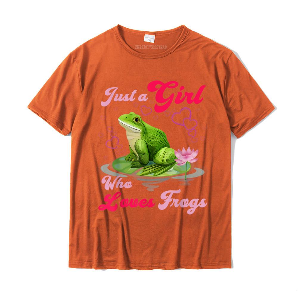 Cute And Funny Just A Girl Who Loves Frogs Women And Moms TShirt Casual T Shirts For Unisex Cotton Tops Tees Custom Company