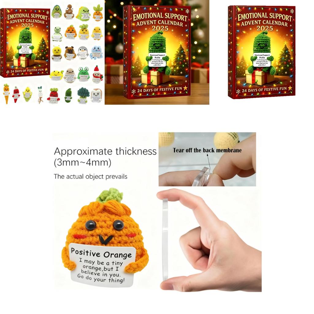 Emotional Support Weihnachts-Countdown-Kalender Spielzeug mit gewebtem Material für Familien- und Kinderspaß