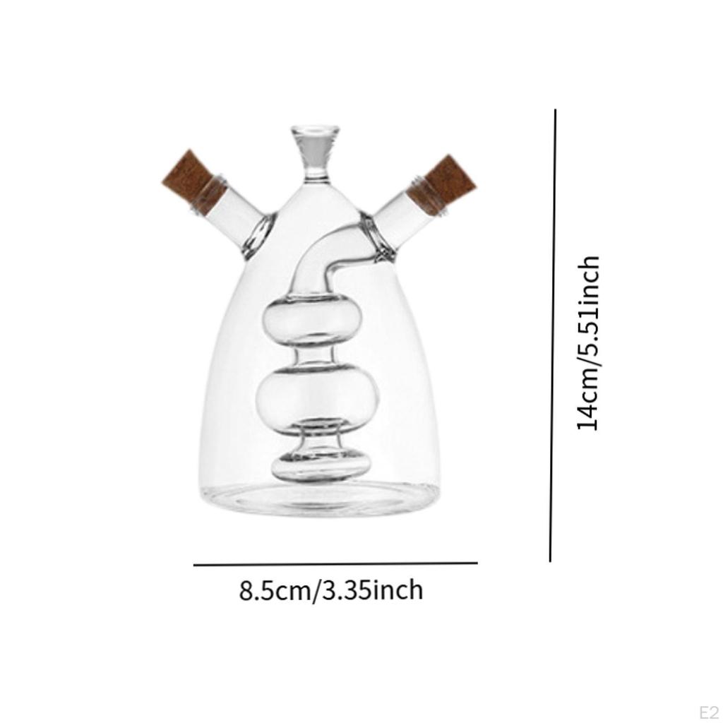 Olive Oil and Vinegar Dispenser Soy Sauce Double Pourer Spout Stoppers Cruet 2