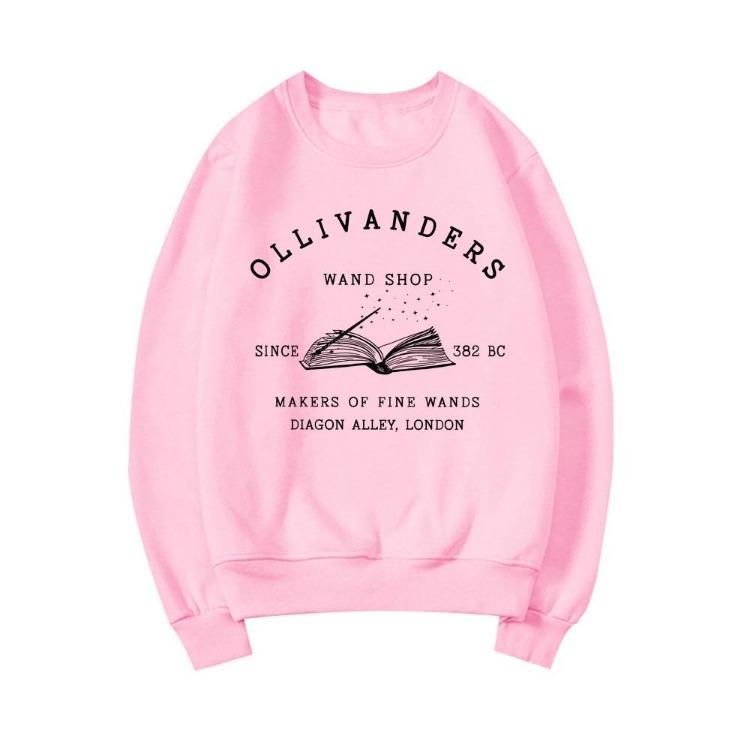 Women Magic Wizard Hoodies Long Sleeve HP Book Nerd Sweatshirt Fans Gift Pullover Sweater Wizard Book Shop