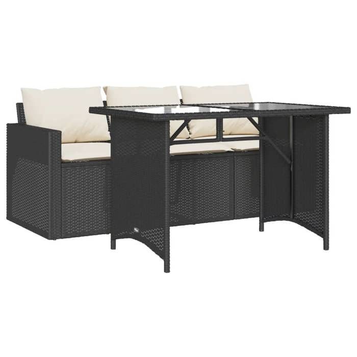 VidaXL Garden Dining Set Cushions 2pcs Black Wicker, Outdoor Dining Set, Furniture of 366328
