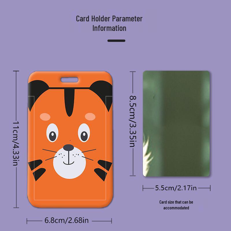 Cartoon Animal Sliding Card Holder for School or Work IDs