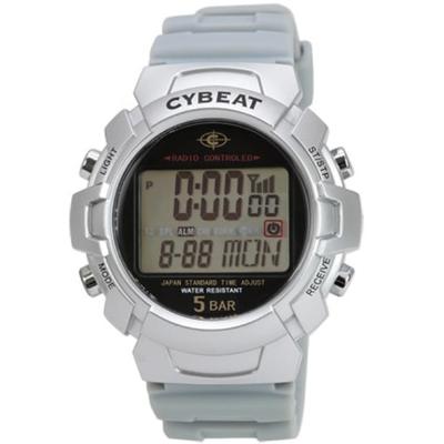 J-AXIS WRC15-S męski (Płomień Słońca) Zegarek okrągły srebrny żywiczny cyfrowy