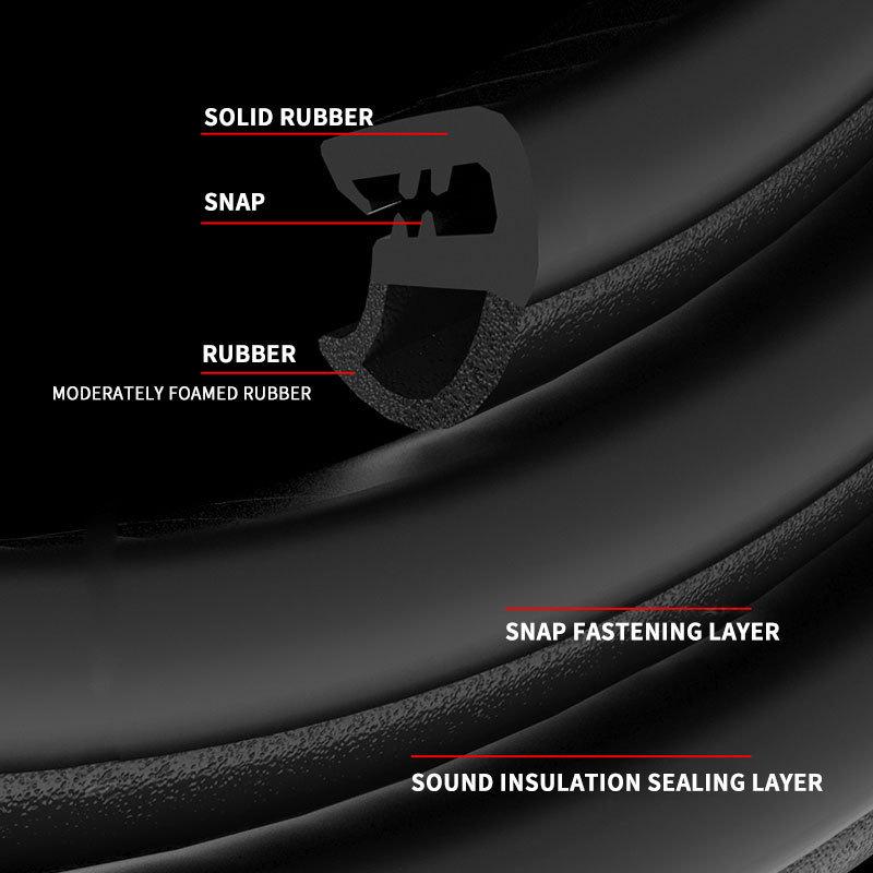 Car Door Soundproof & Dustproof Rubber Sealing Strip for B-Pillar and Gaps