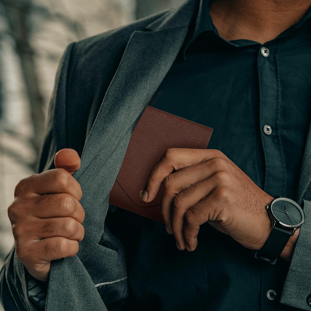 New Waterproof Multifunctional Compact Wallet Handmade PU Leather Built-in Pen Slot Slim Minimalist Wallet Coin Purse Travel