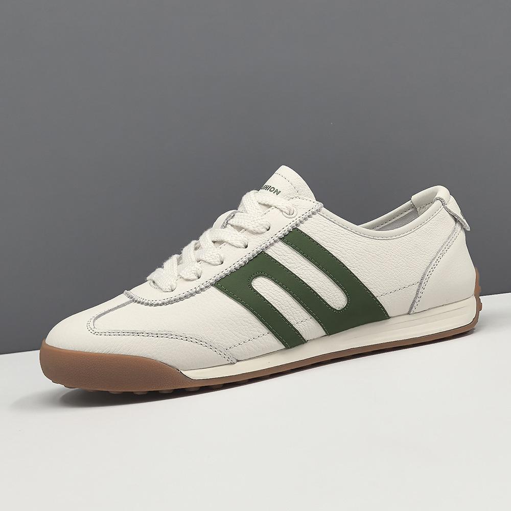 High-End Men'S Casual Shoes Leather Board Shoes Men'S Trend Versatile Shoes European Station Men'S Shoes White Shoes German Training Shoes