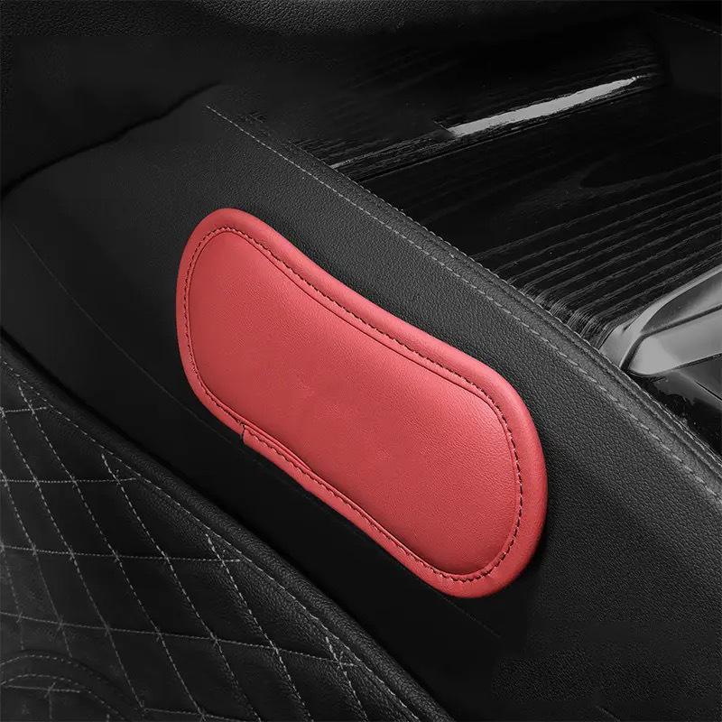 Leather Car Leg Cushion Elastic Memory Foam Knee Pad Car Pillow Cushion Armrest Pad Universal Thigh Support Accessories