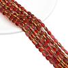 Oval Faceted Gold-Edged Glass Crystal Rice Beads for Jewelry Making