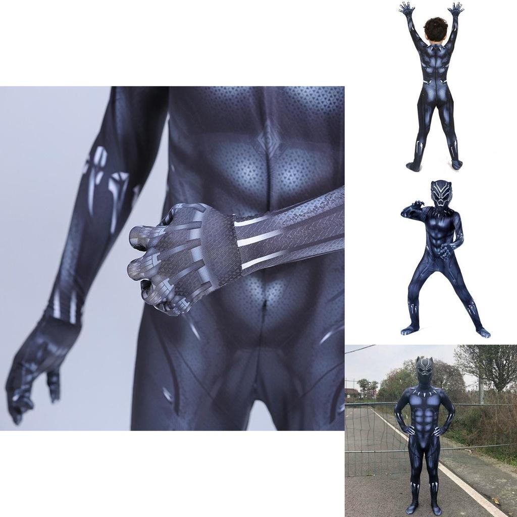 Premium Quality Black Panther Superhero Cosplay Jumpsuit For Adults And Kids