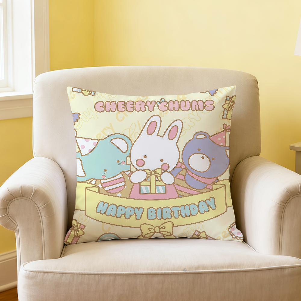 Cute Cartoon cCheery Chums Bunny Sro Cushion Cover Soft Comfortable Pillow Case Sofa Living Room Home Decor Protective Covers