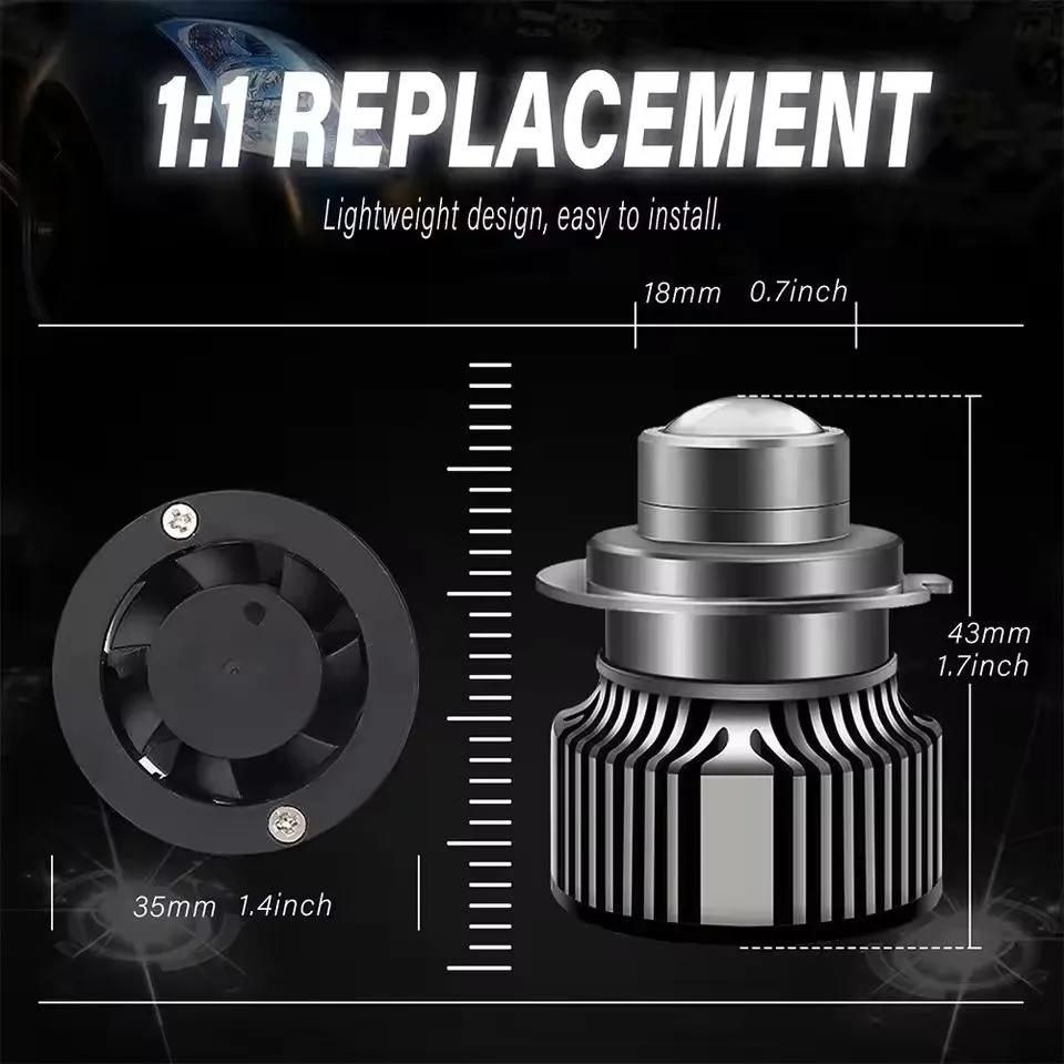 H7 CSP Laser Lens LED Fog Light Bulbs Turbo Fog Lamp 3000K yellow Car 12V T3,2pcs.