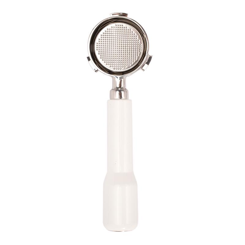 51mm Solid Wood Handle for Three-Ear DeLonghi Coffee Machine, 304 Stainless Steel Bottomless Extraction Accessory.